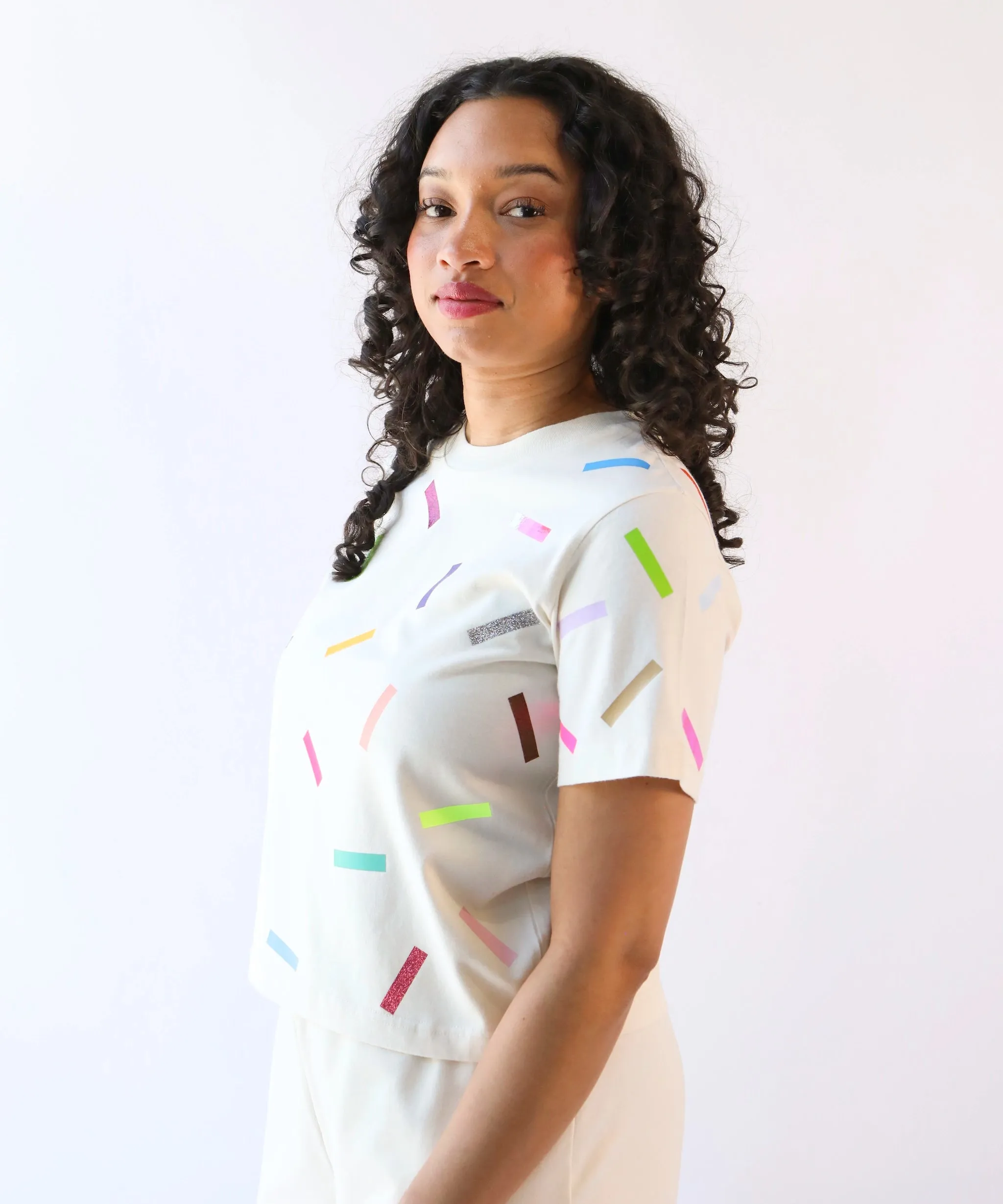 Confetti Boxy Tshirt | Natural sold by OKAYOK product image thumbnail 2