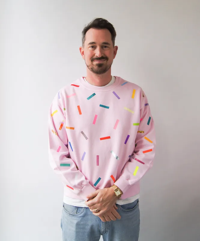 Confetti Unisex Cotton Sweatshirt | Pink sold by OKAYOK
