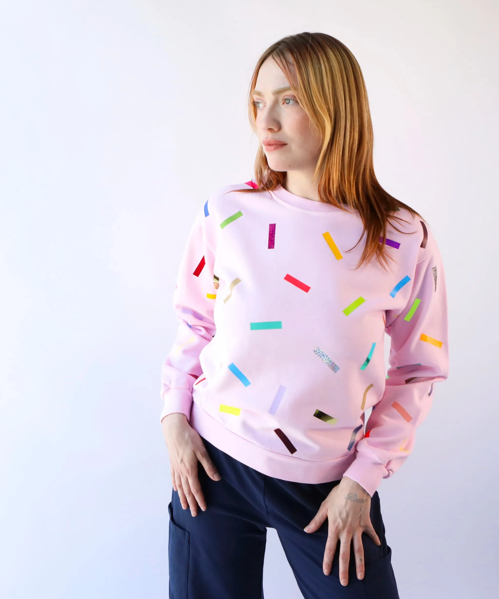Confetti Unisex Cotton Sweatshirt | Pink sold by OKAYOK product image thumbnail 4
