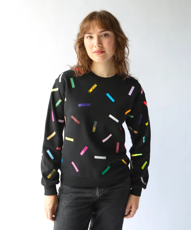 Confetti Unisex Cotton Sweatshirt | Black sold by OKAYOK