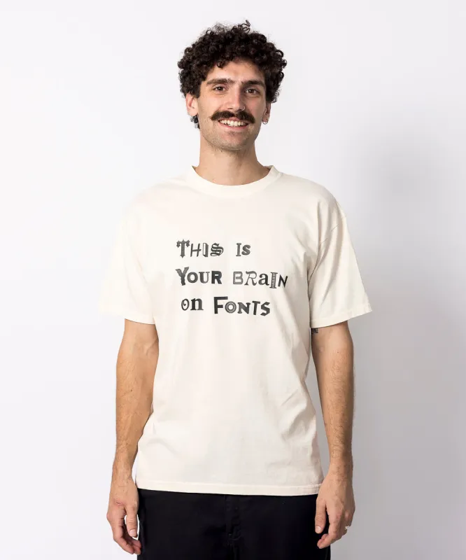 This Is Your Brain on Fonts Tee | X-Large sold by OKAYOK
