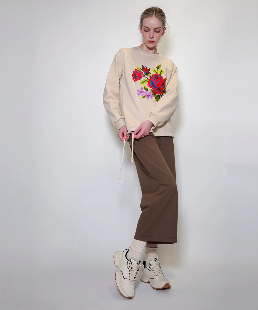 Pixelated Floral Oversized Sweatshirt | XL sold by OKAYOK product image thumbnail 4