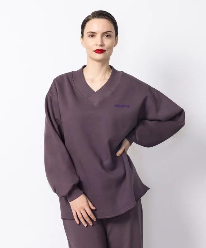 V-Neck Oversized Sweatshirt | Mauve Small sold by OKAYOK