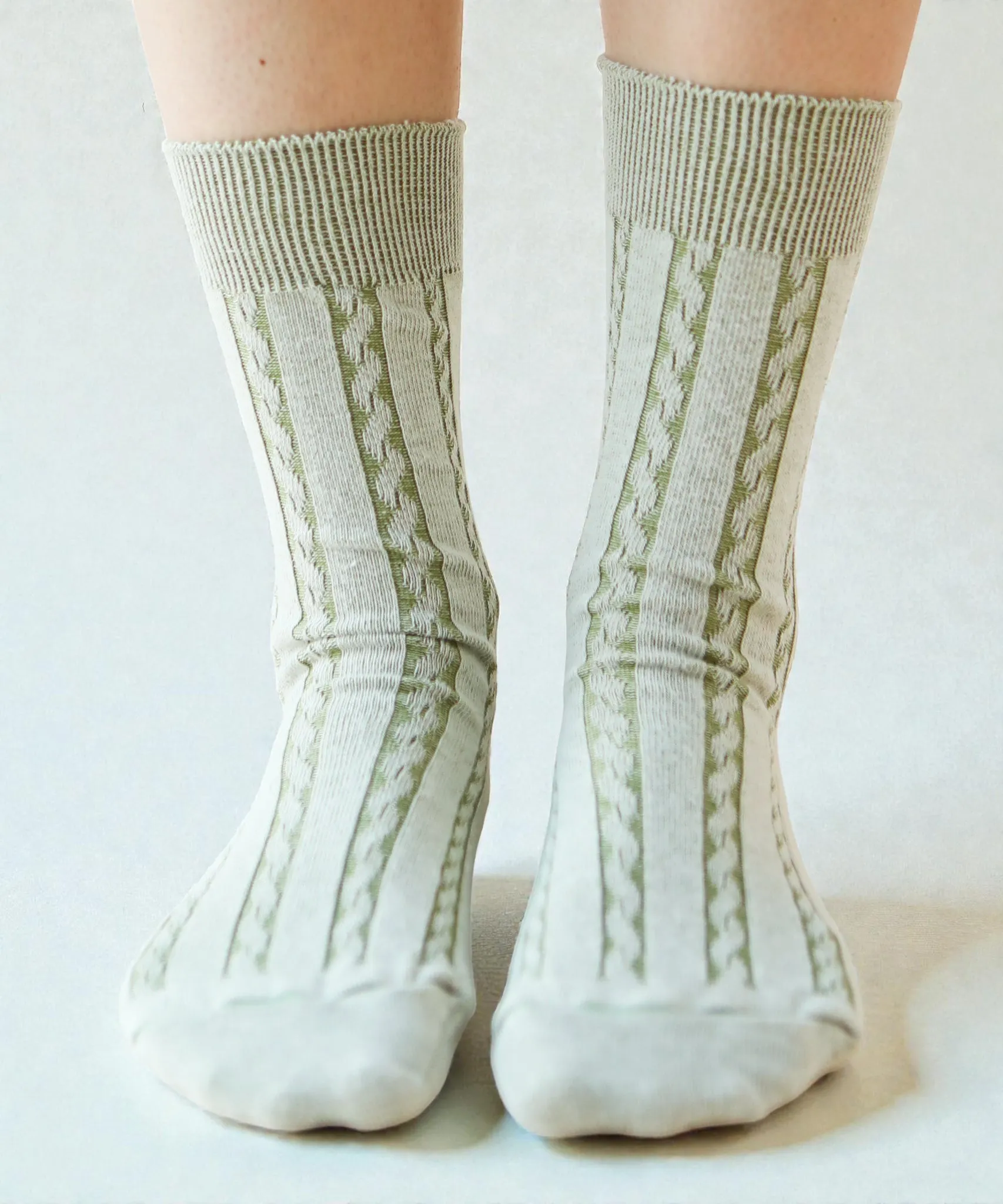 Cable Cotton Dress Socks | Thyme sold by OKAYOK