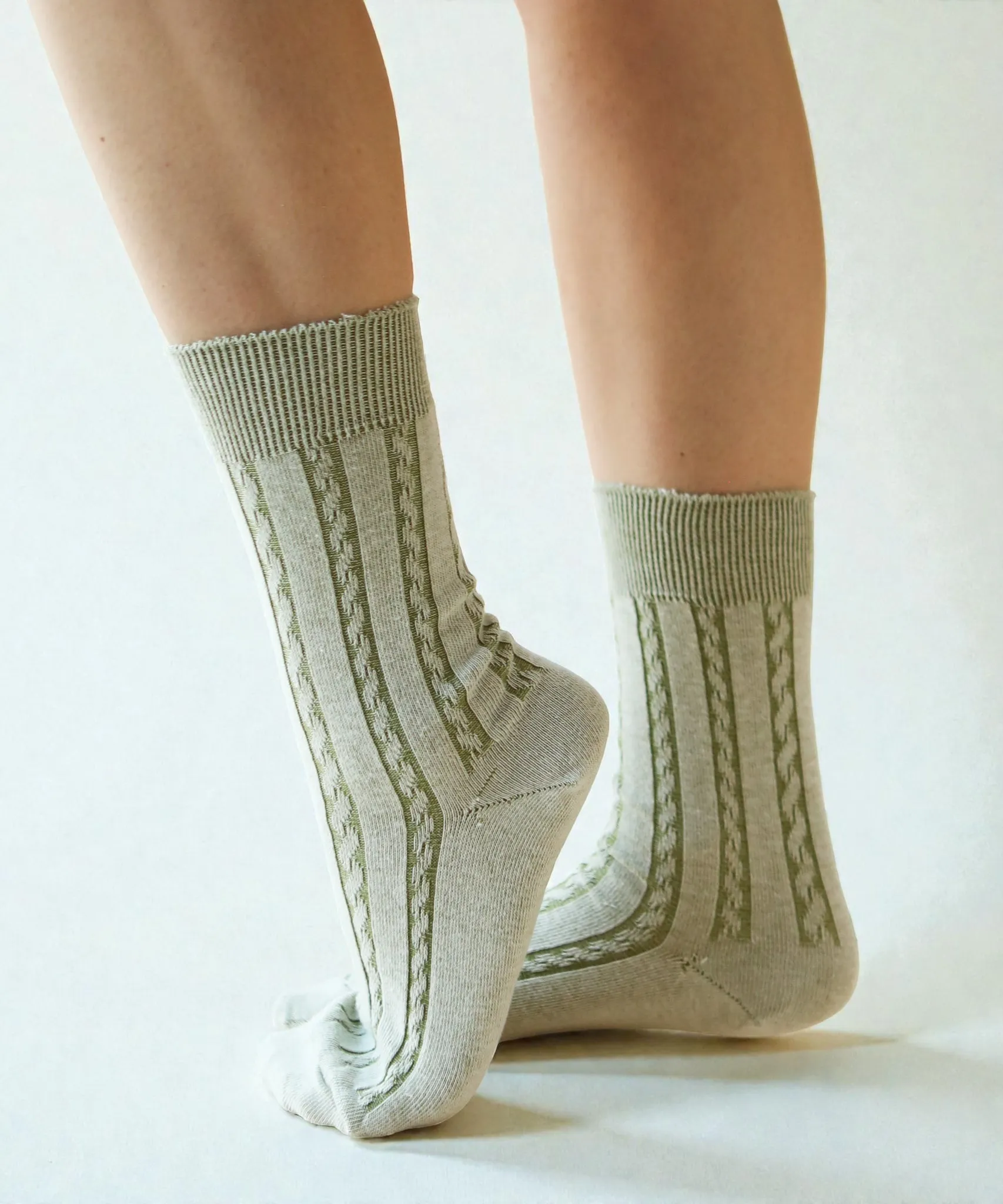 Cable Cotton Dress Socks | Thyme sold by OKAYOK product image thumbnail 3