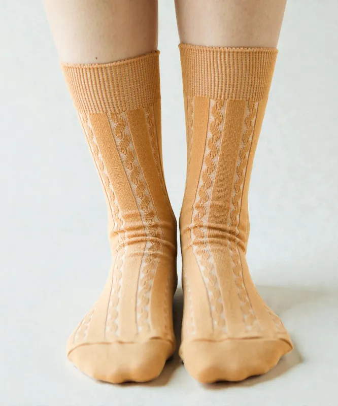Cable Cotton Dress Socks | Toast made by OKAYOK