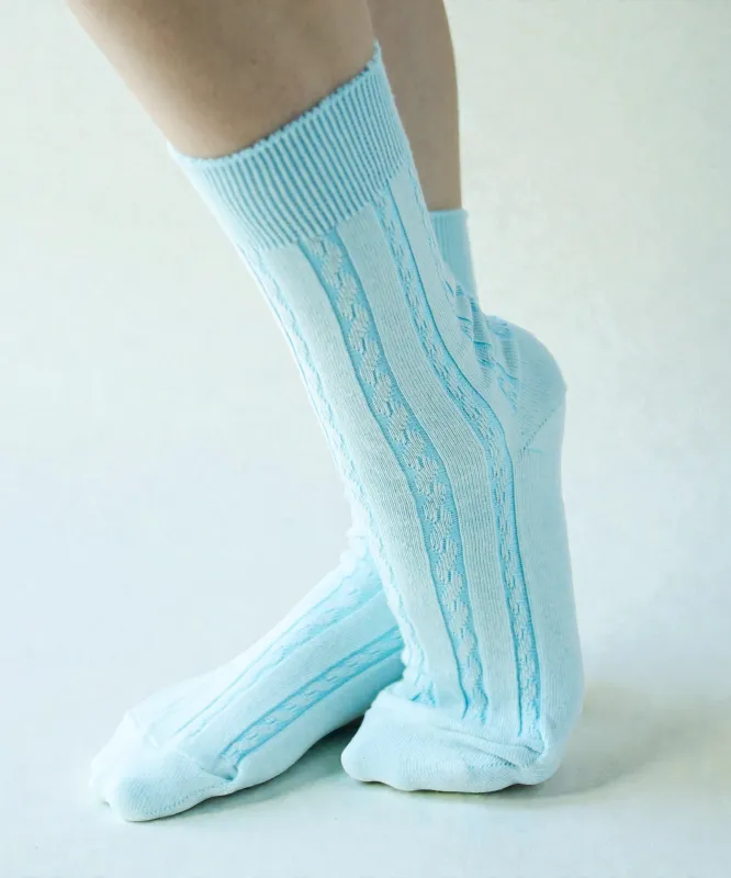 (Pre-order) Cable Cotton Dress Socks | Opaline sold by OKAYOK