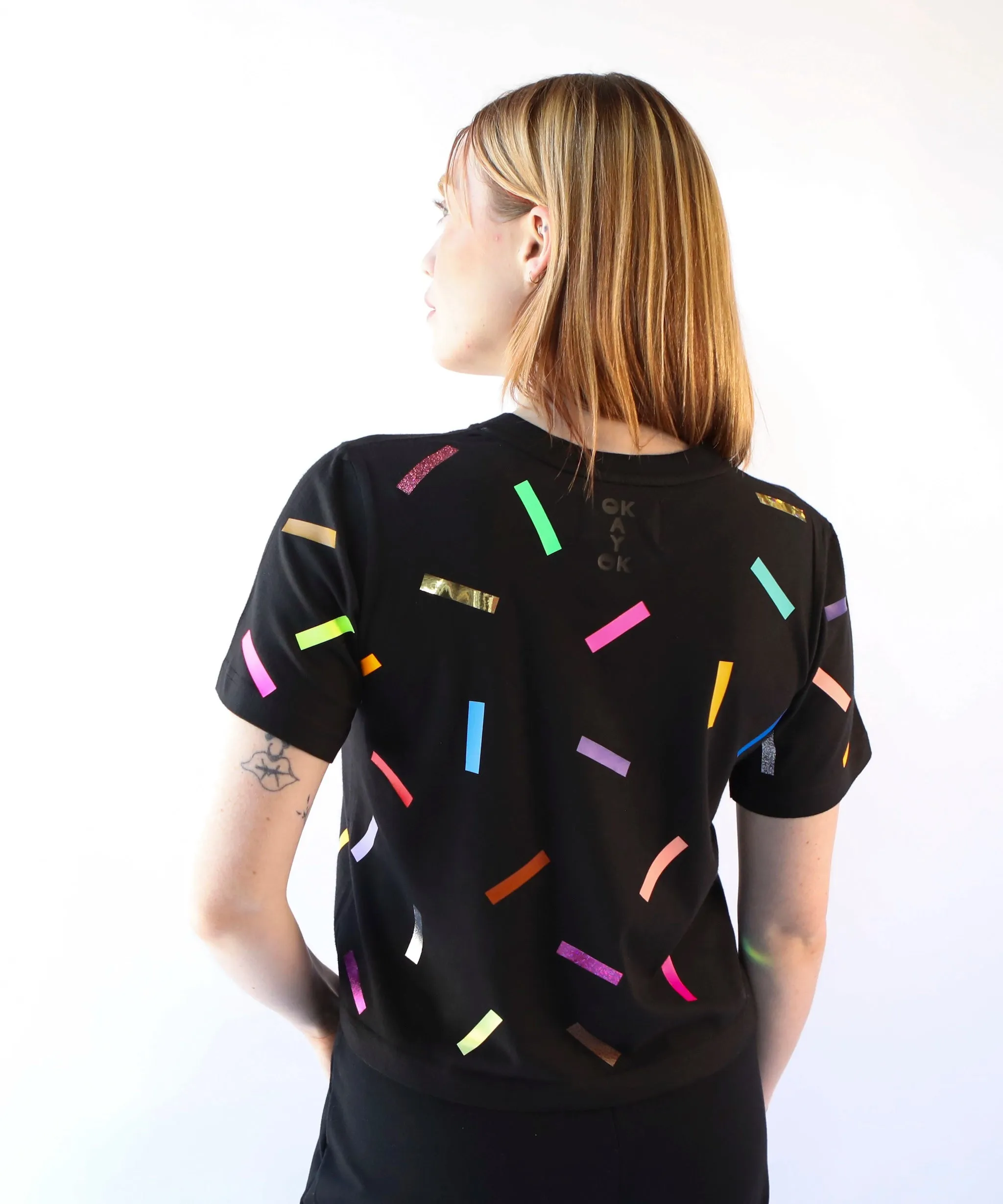 (Pre-order) Confetti Boxy Cotton Tshirt | Black sold by OKAYOK product image thumbnail 5