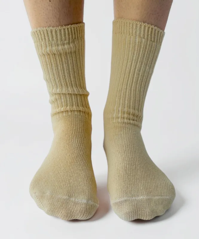 (Pre-Order) Dyed Cotton Socks | Khaki sold by OKAYOK