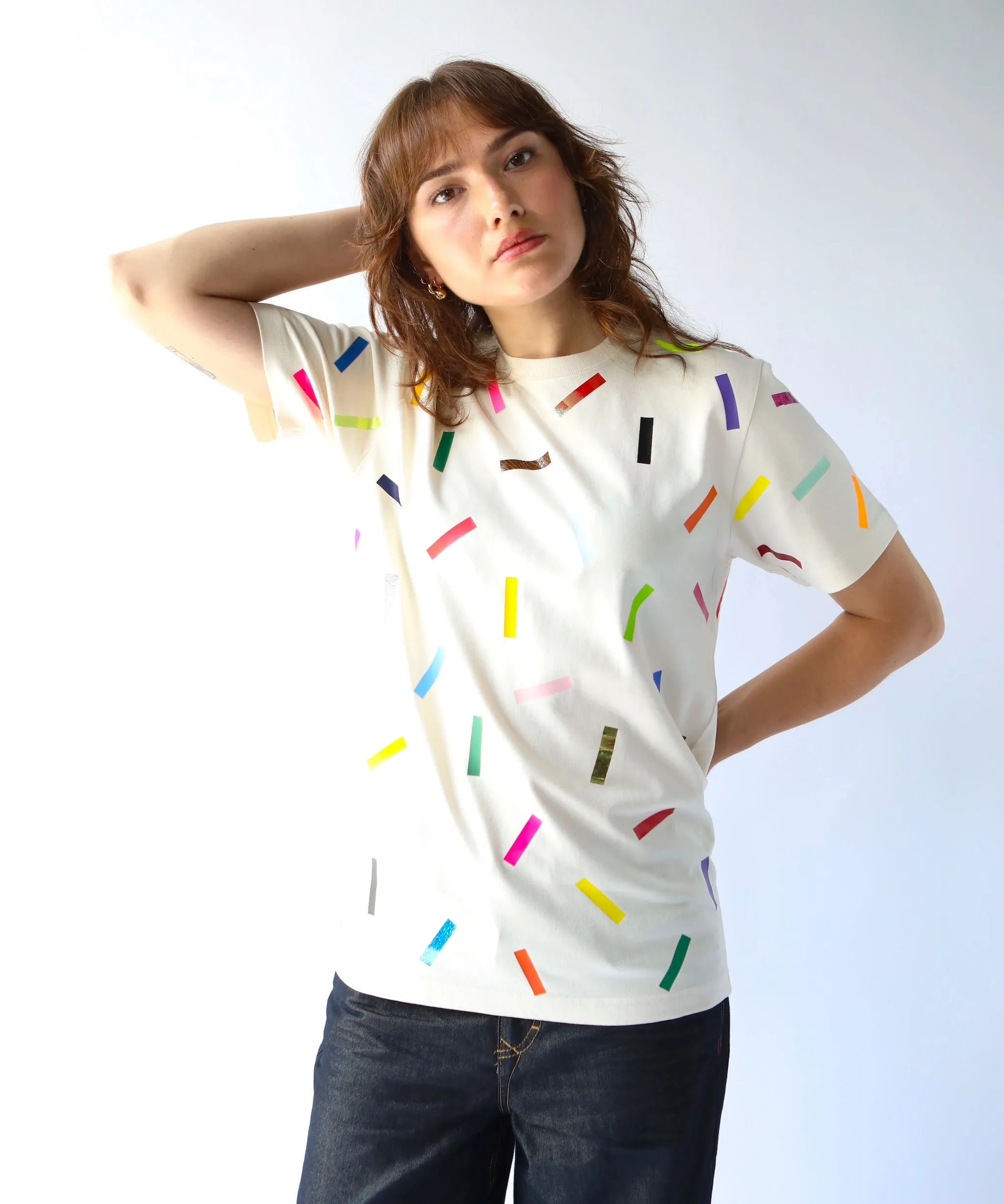 (Pre-order) Confetti Unisex Cotton TShirt | Natural sold by OKAYOK product image thumbnail 4