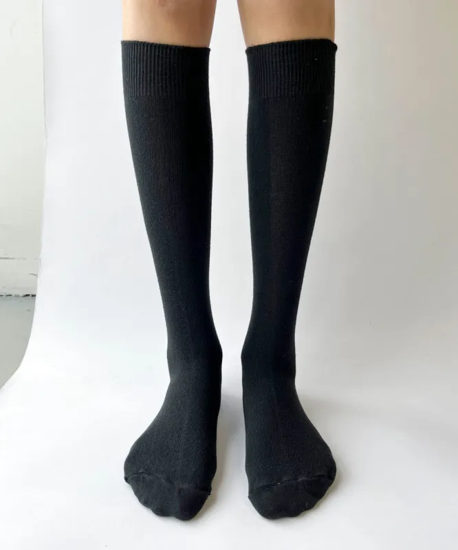 Black Cotton Knee Highs - XS/S made by OKAYOK