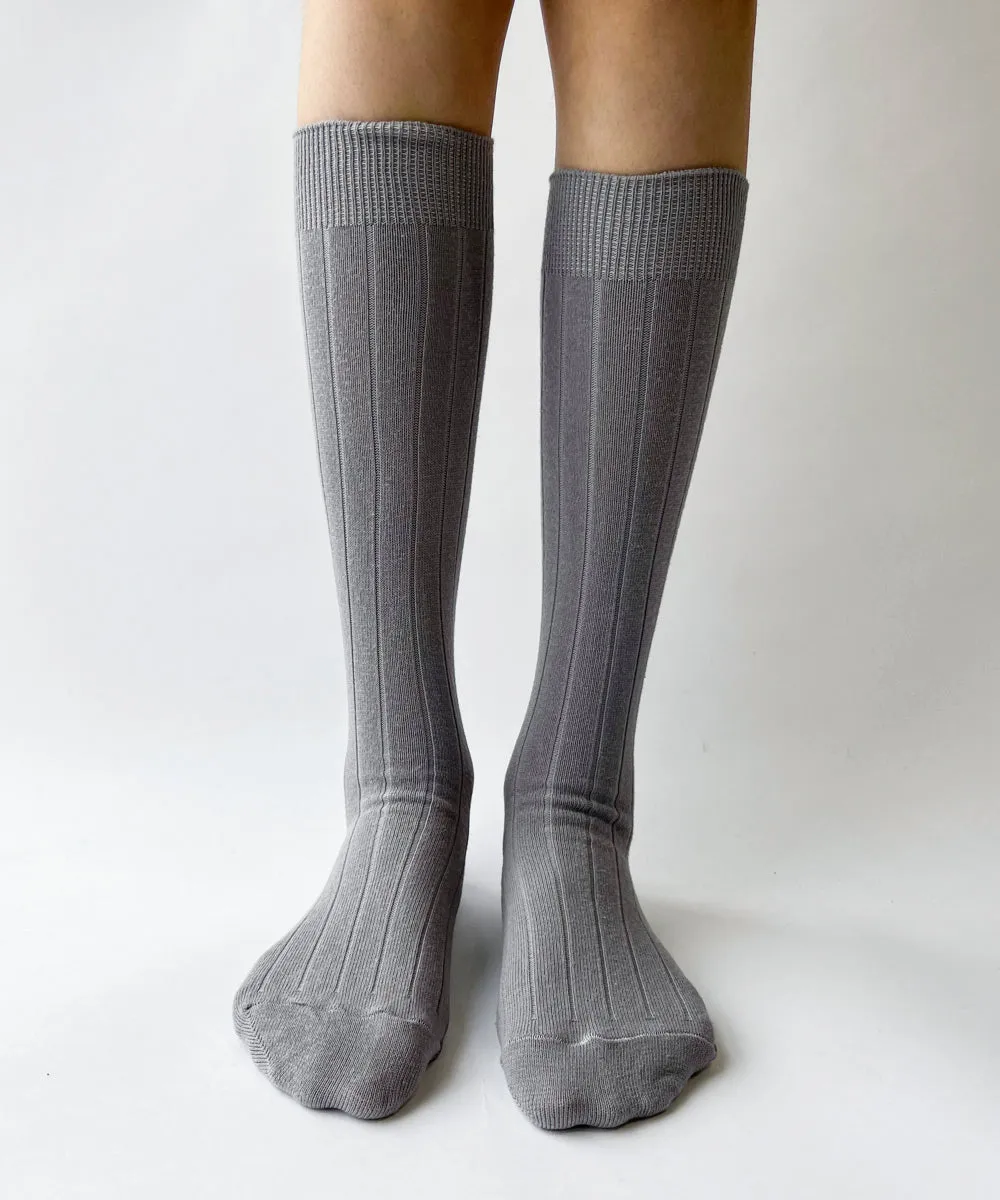 Light Grey Cotton Knee Highs - XS/S sold by OKAYOK