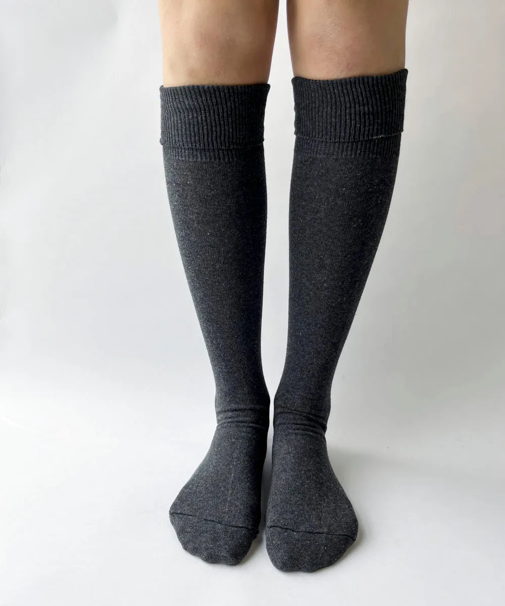Dark Grey Cotton Knee Highs - S/M sold by OKAYOK