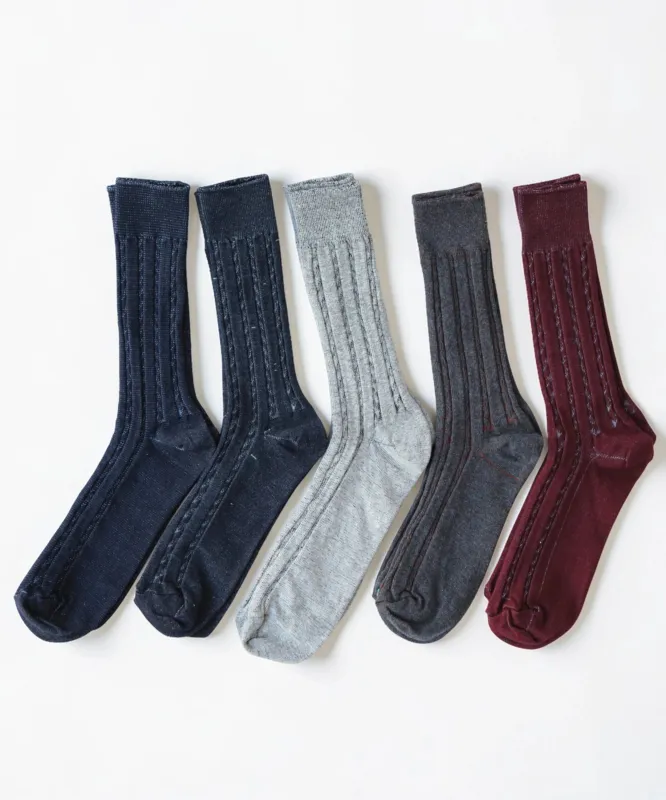Cotton Cable Dress Sock Seconds - M/L made by OKAYOK