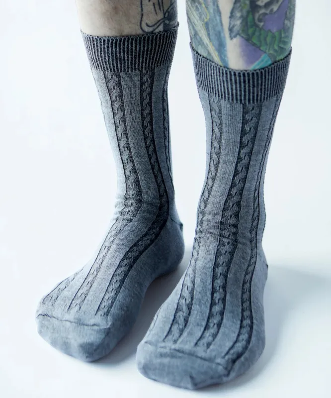 Bamboo Cable Dress Socks - M/L sold by OKAYOK