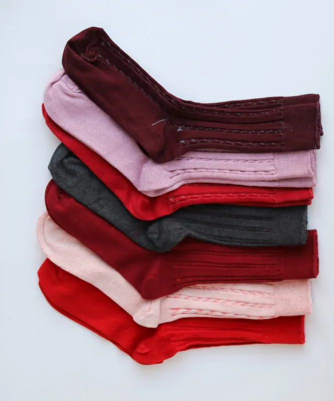 Cotton Cable Dress Sock Seconds - S/M made by OKAYOK