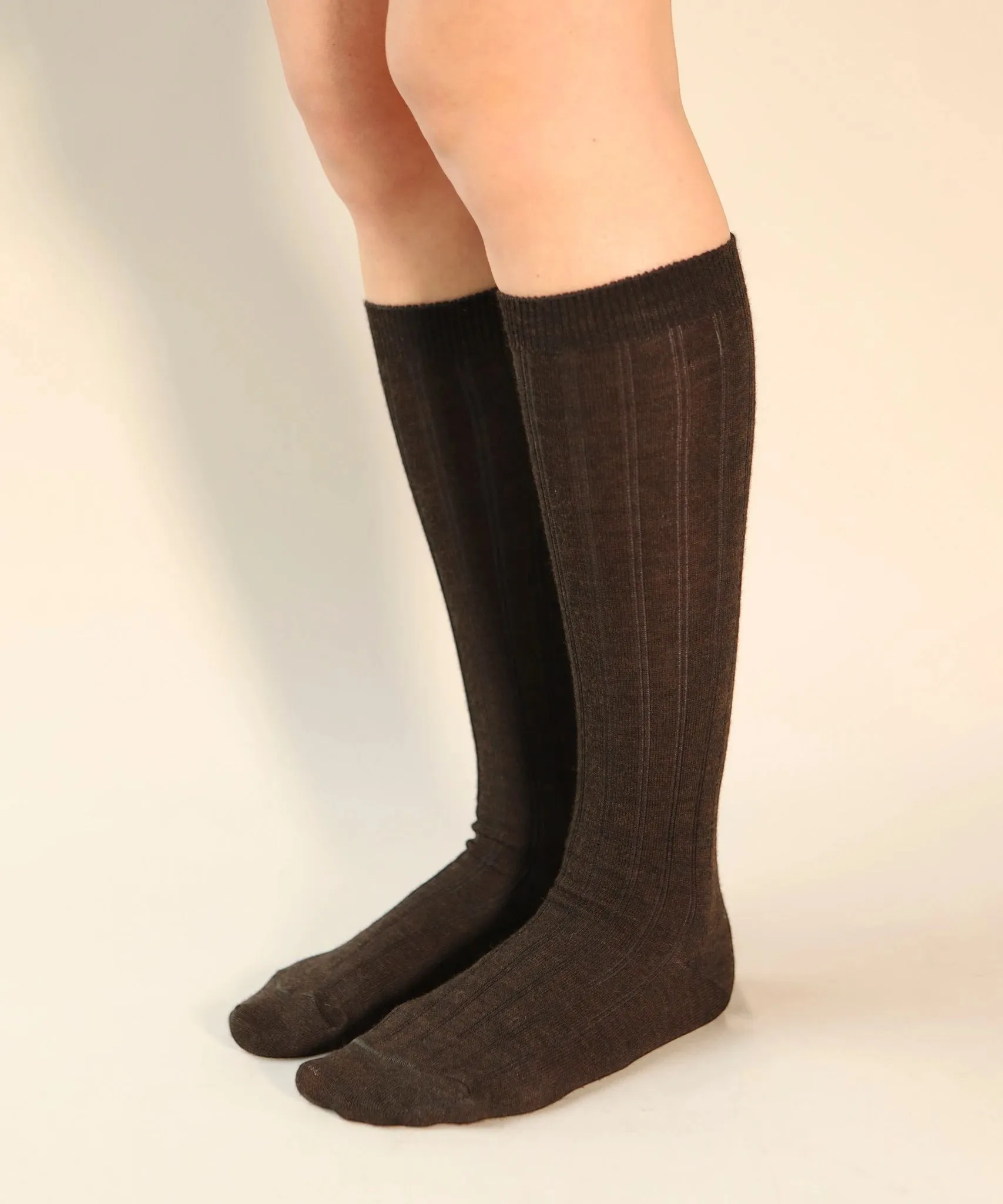 Dark Brown Wool Knee High Socks sold by OKAYOK product image thumbnail 5