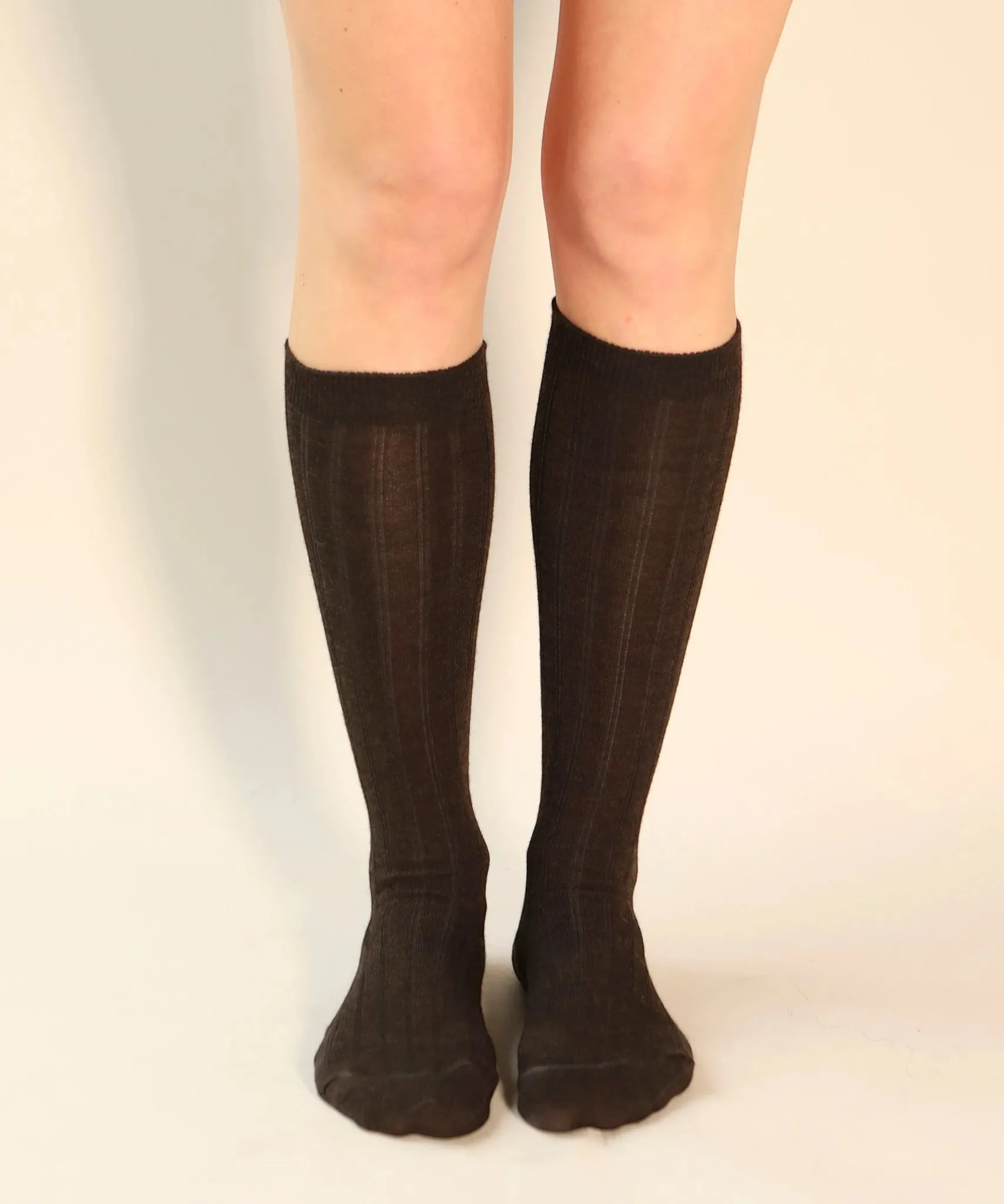 Dark Brown Wool Knee High Socks sold by OKAYOK product image thumbnail 3