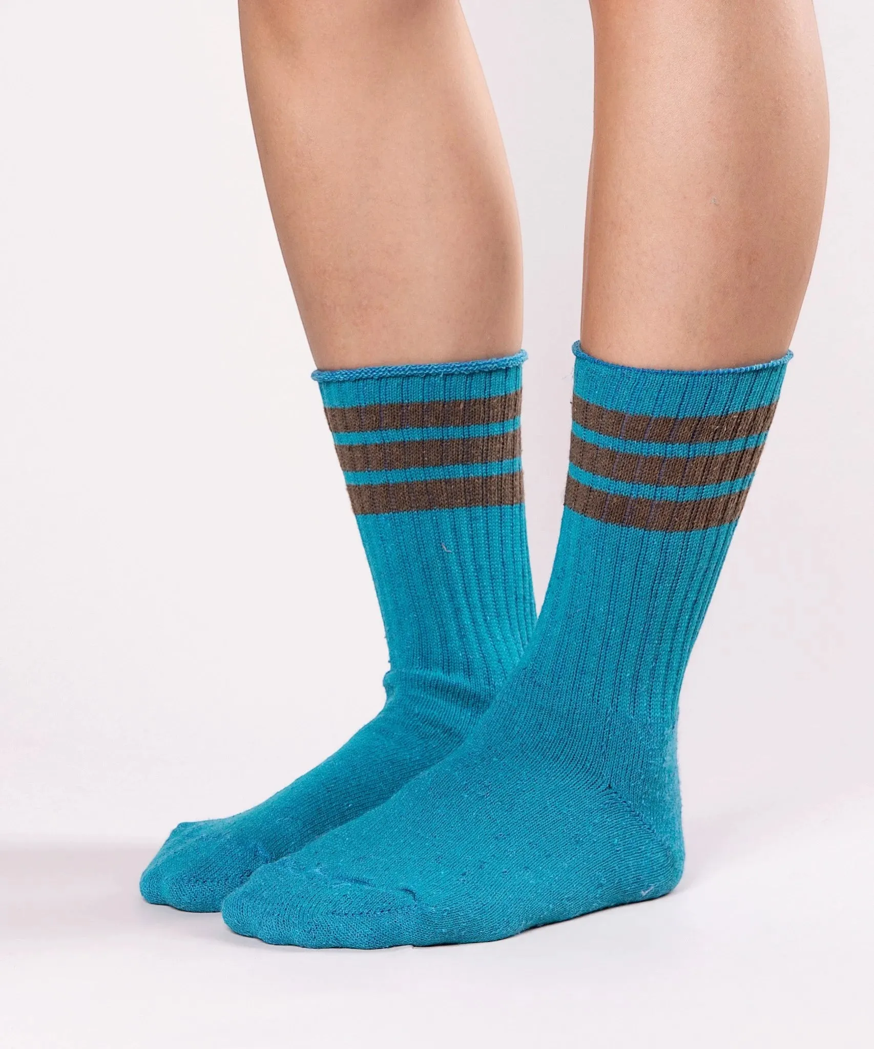 Cotton Sport Socks | Teal & Brown sold by OKAYOK product image thumbnail 5