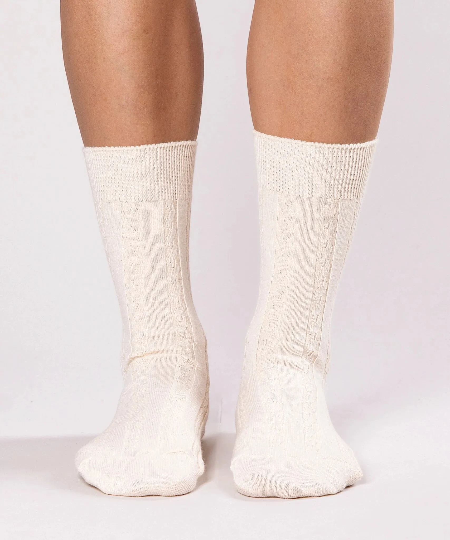 Cable Cotton Dress Socks | Buttermilk sold by OKAYOK product image thumbnail 4