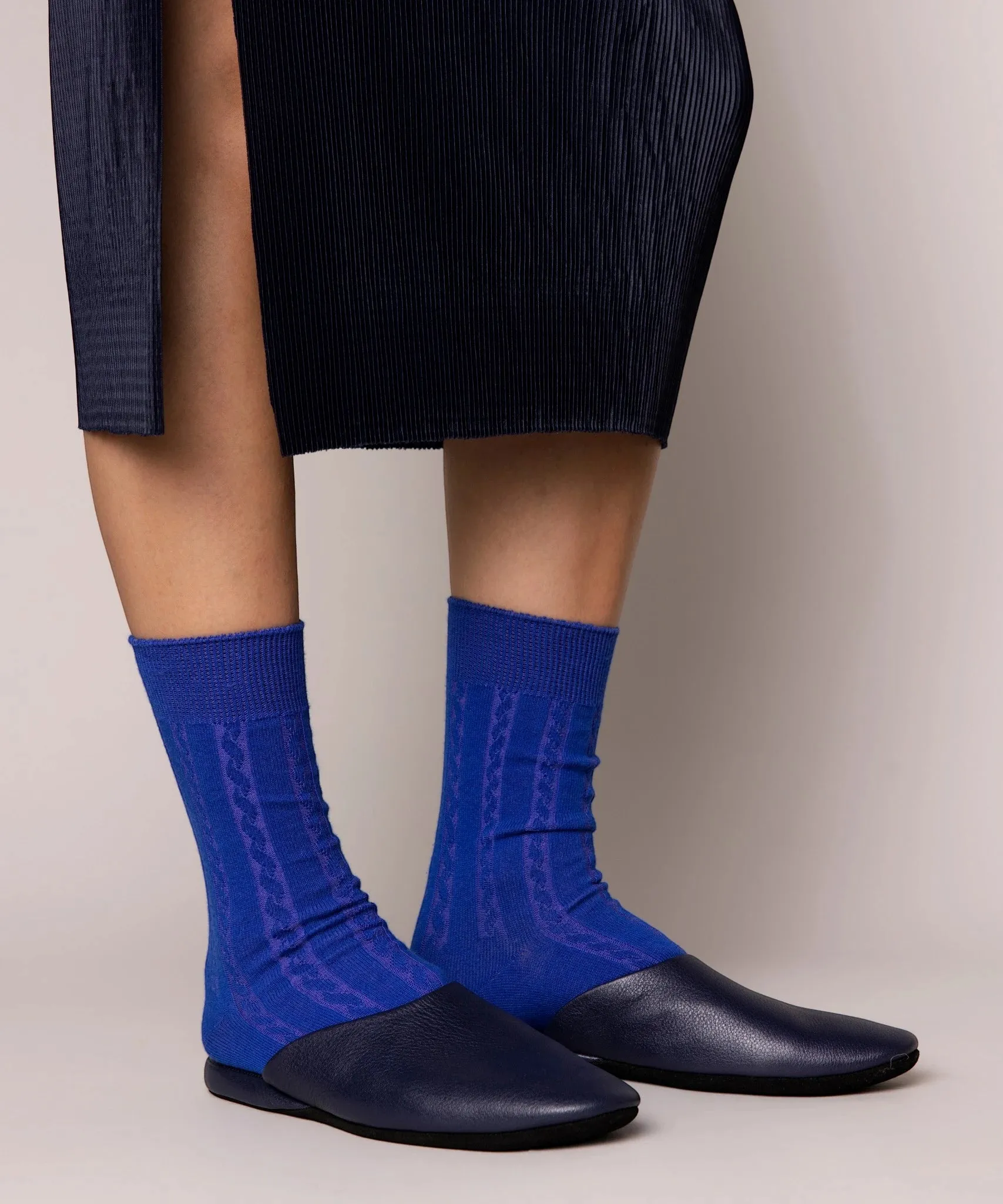 Cable Cotton Dress Socks | Bluelight sold by OKAYOK product image thumbnail 2