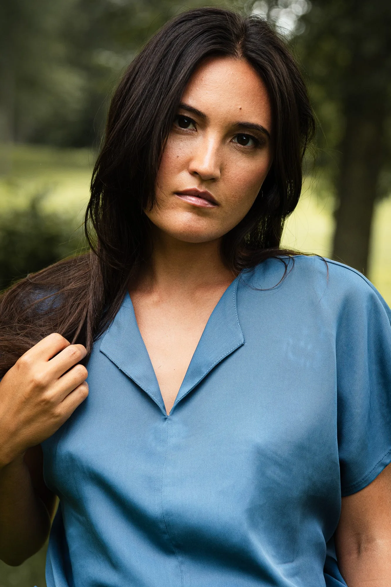 AMALFI BLOUSE AZURE sold by MAS