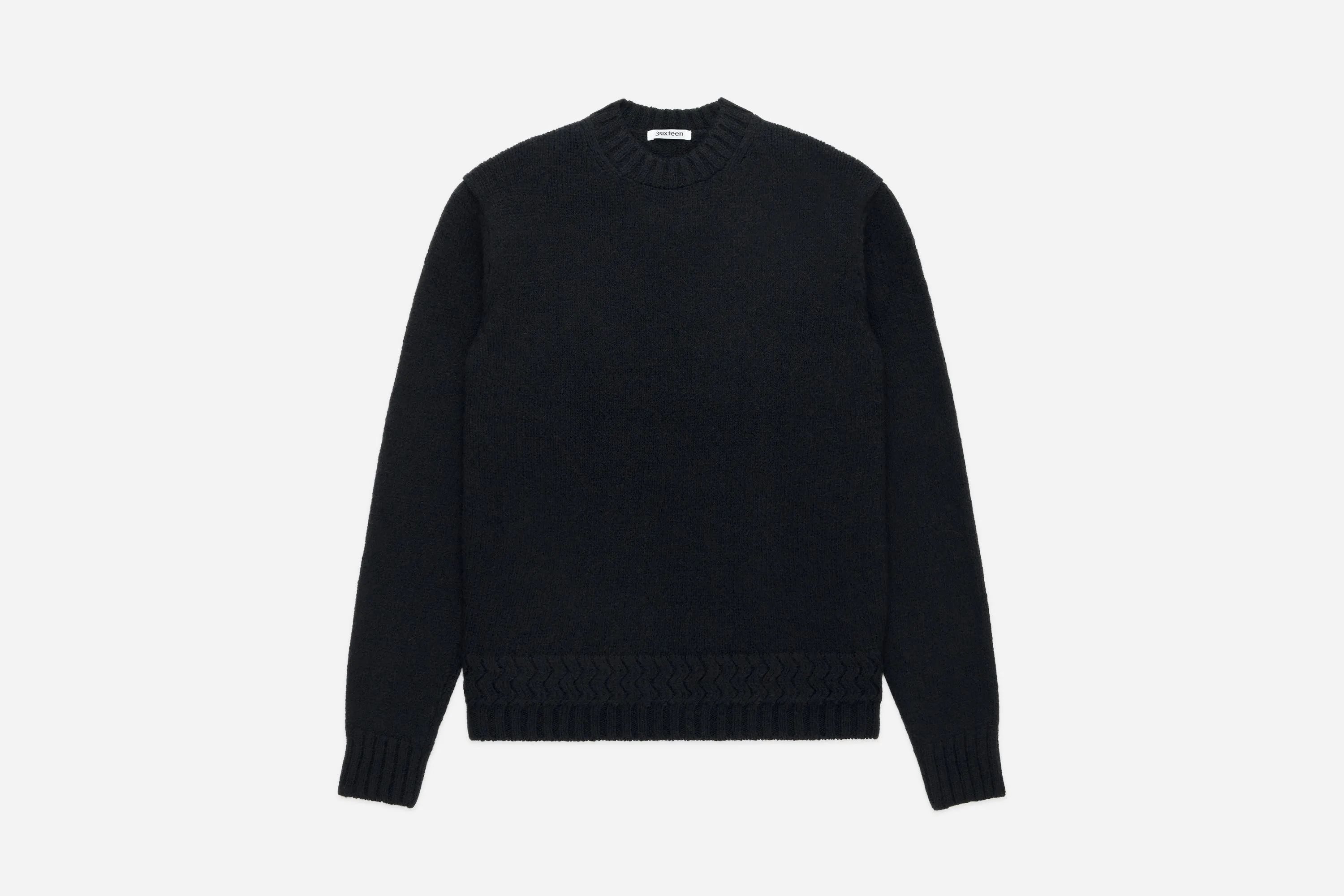 Alpaca Crewneck ~ Black sold by 3sixteen