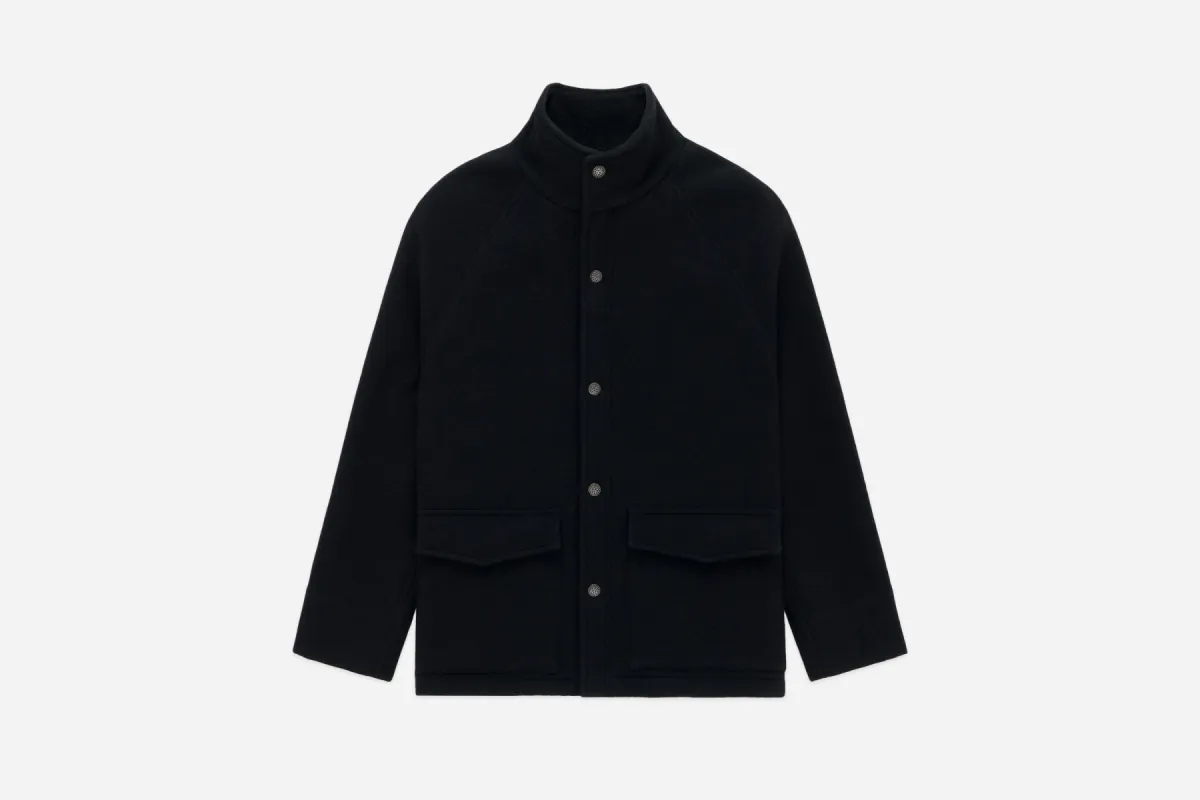 Welding Jacket ~ Black Melton Wool sold by 3sixteen