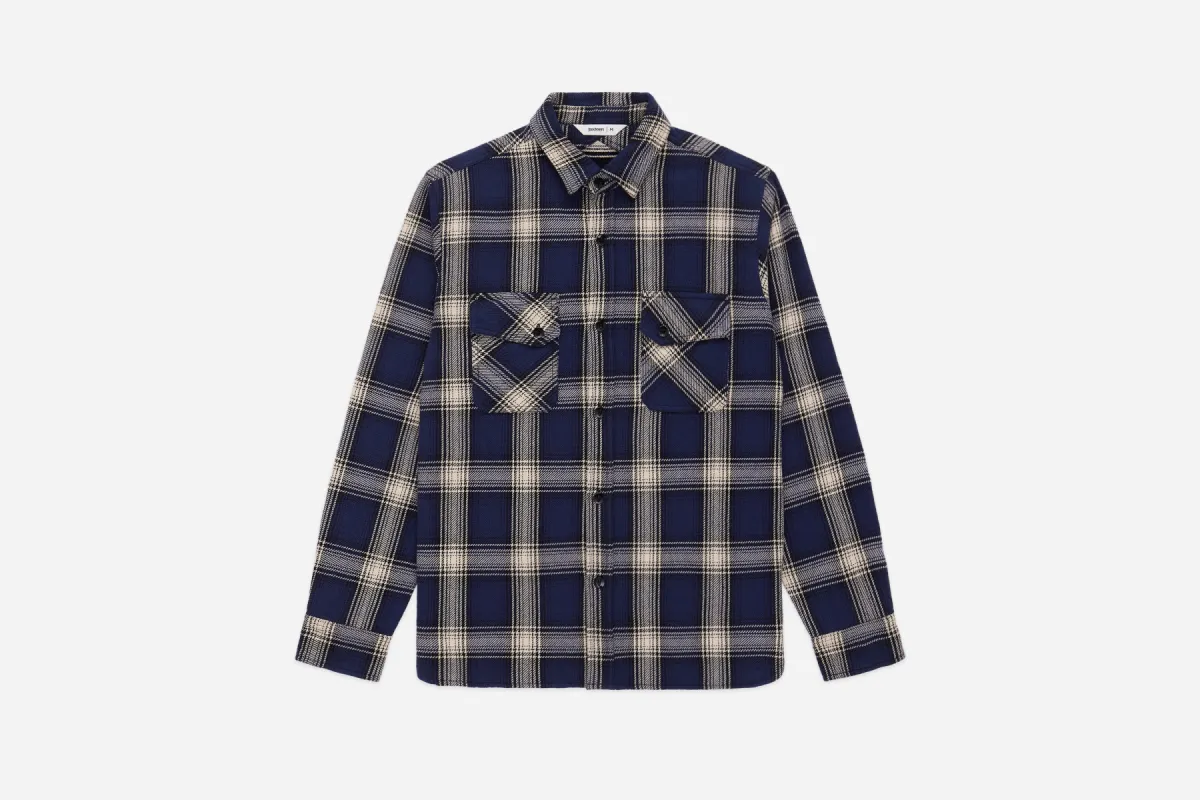Crosscut Flannel ~ Midnight Plaid sold by 3sixteen