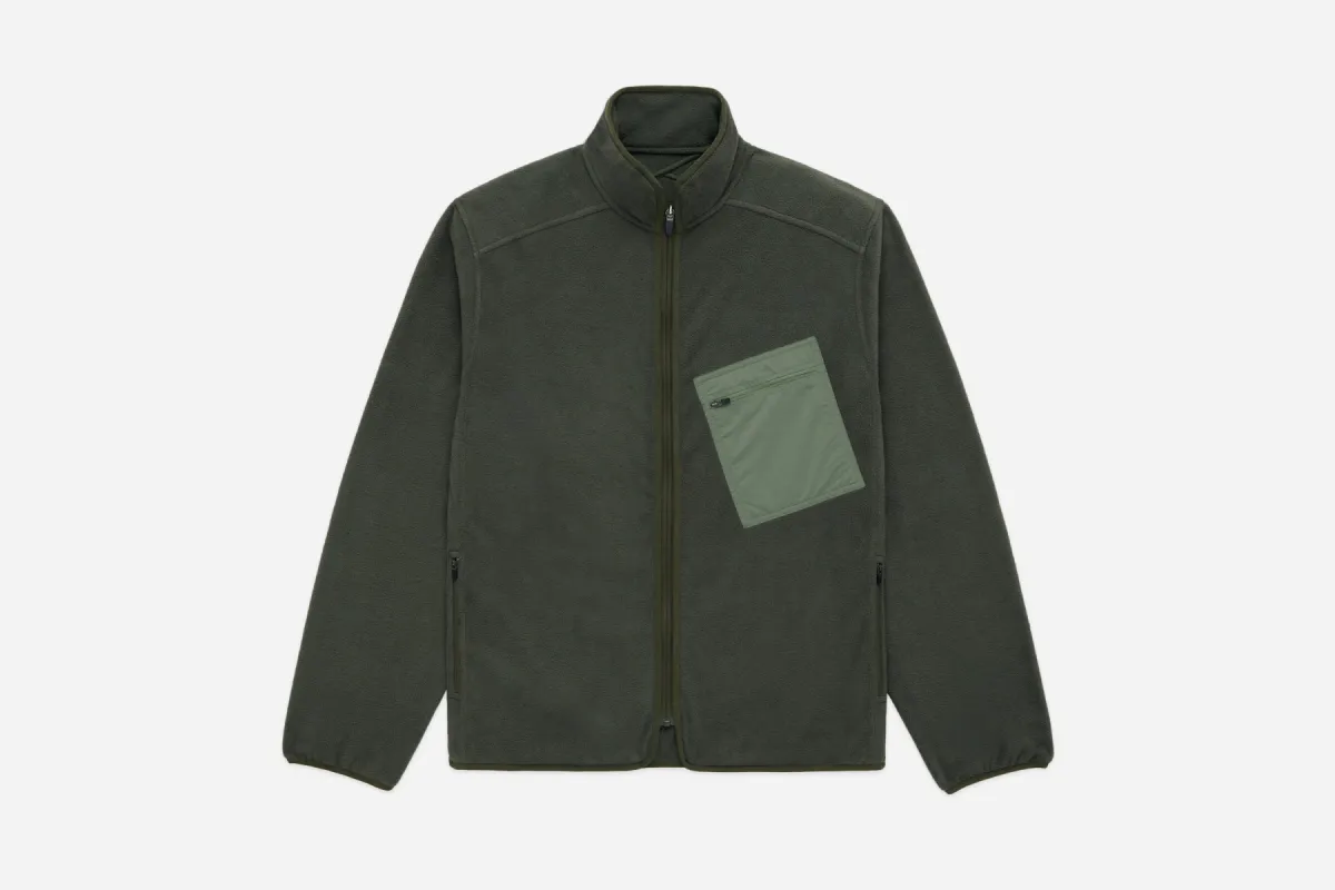 Summit Fleece Jacket ~ Olive made by 3sixteen