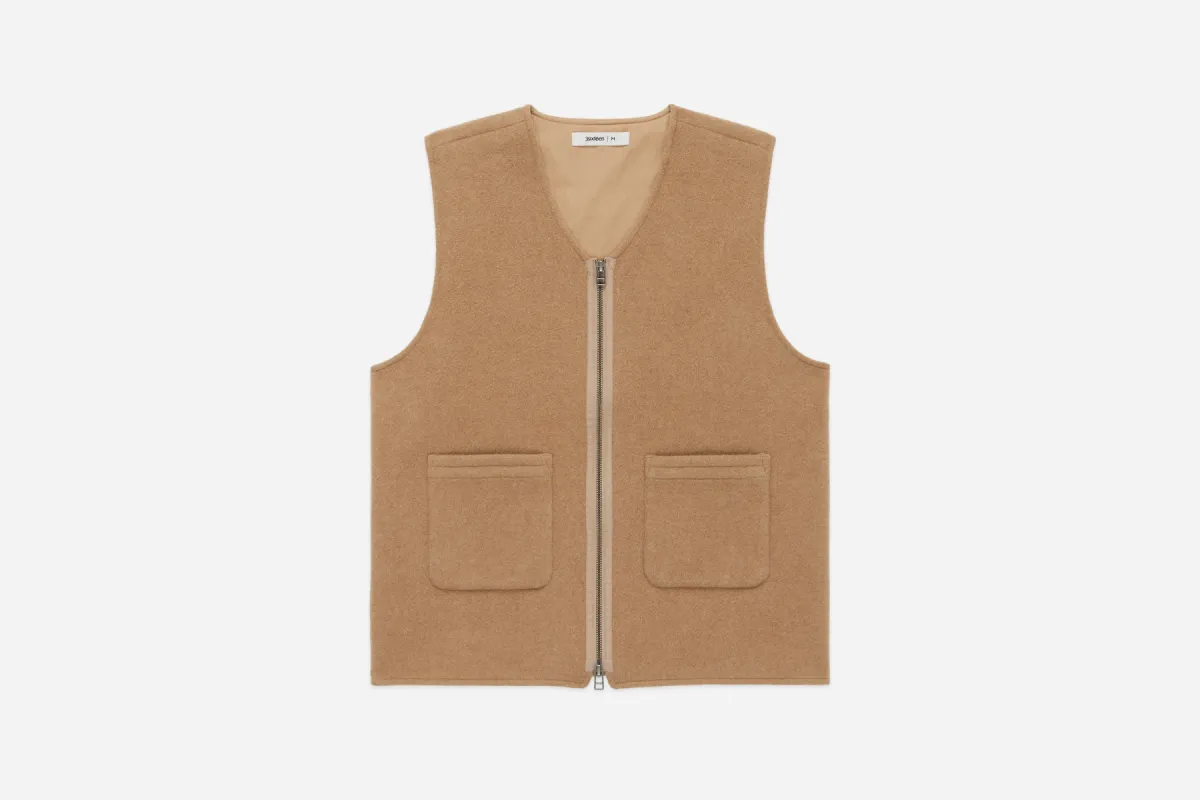 Zip Vest ~ Coyote Wool/Cashmere made by 3sixteen
