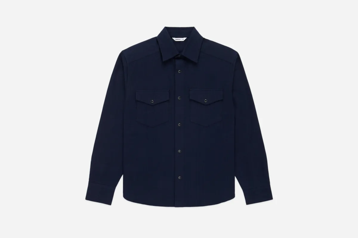 Snap Western Shirt ~ Midnight Shadow Stripe sold by 3sixteen