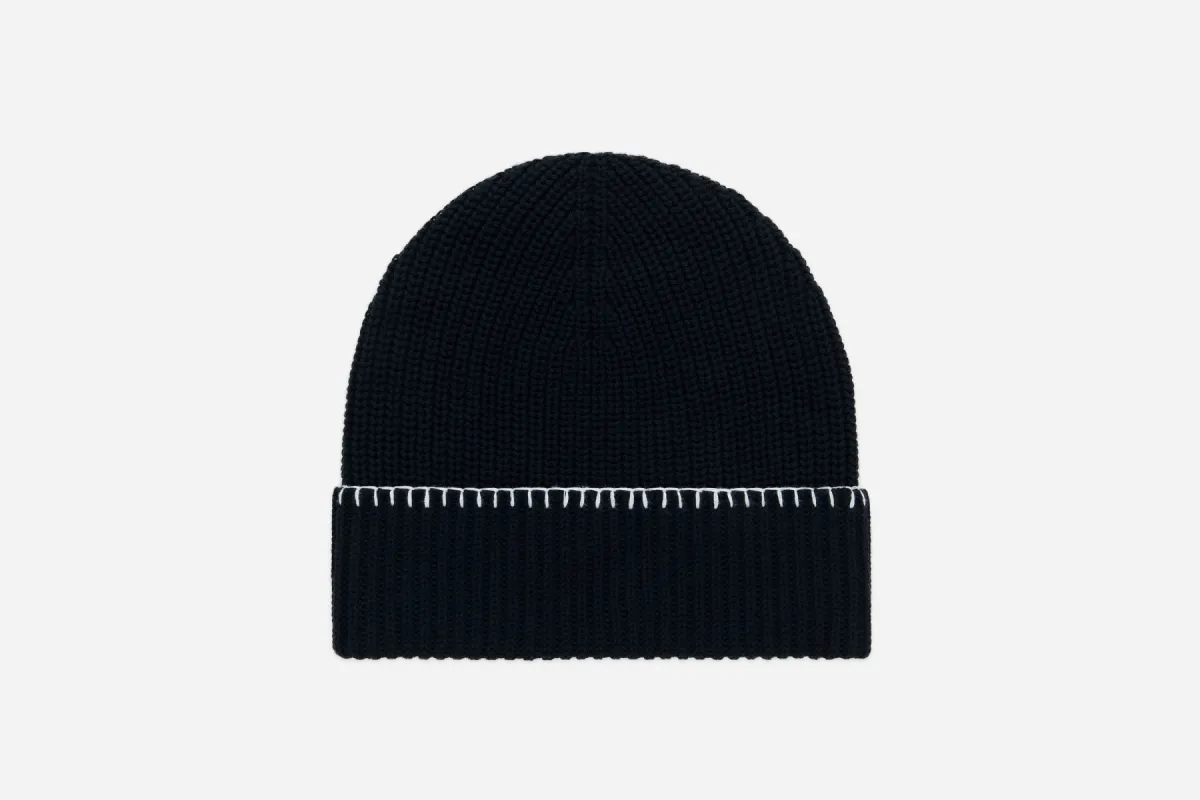 Blanket Stitch Watch Cap ~ Black sold by 3sixteen