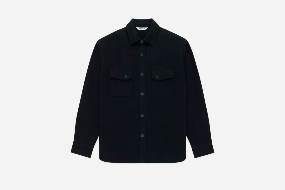 Crosscut Flannel ~ Black Cotton Twill sold by 3sixteen