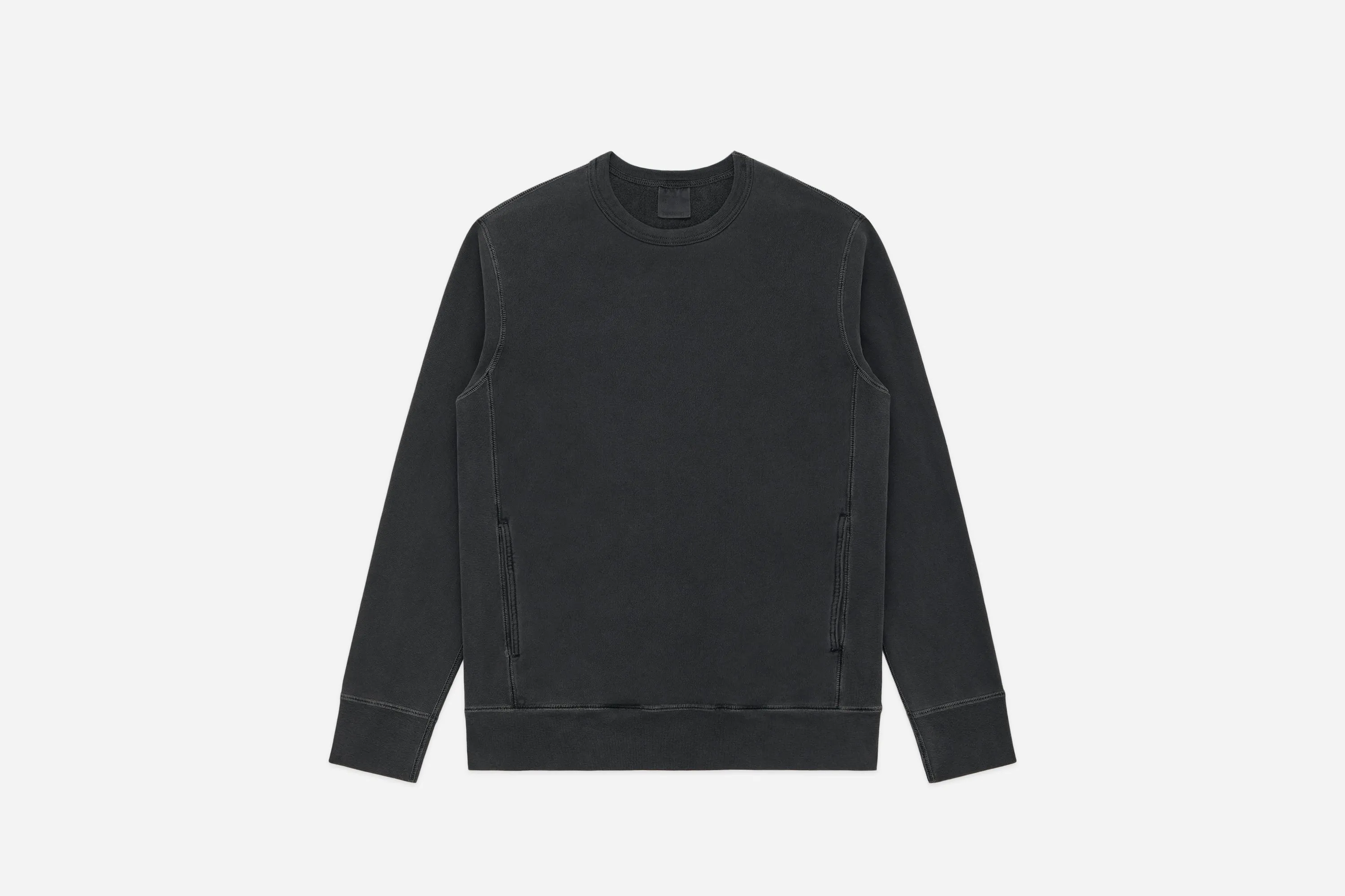 Garment Dyed French Terry Crewneck ~ Smoke sold by 3sixteen