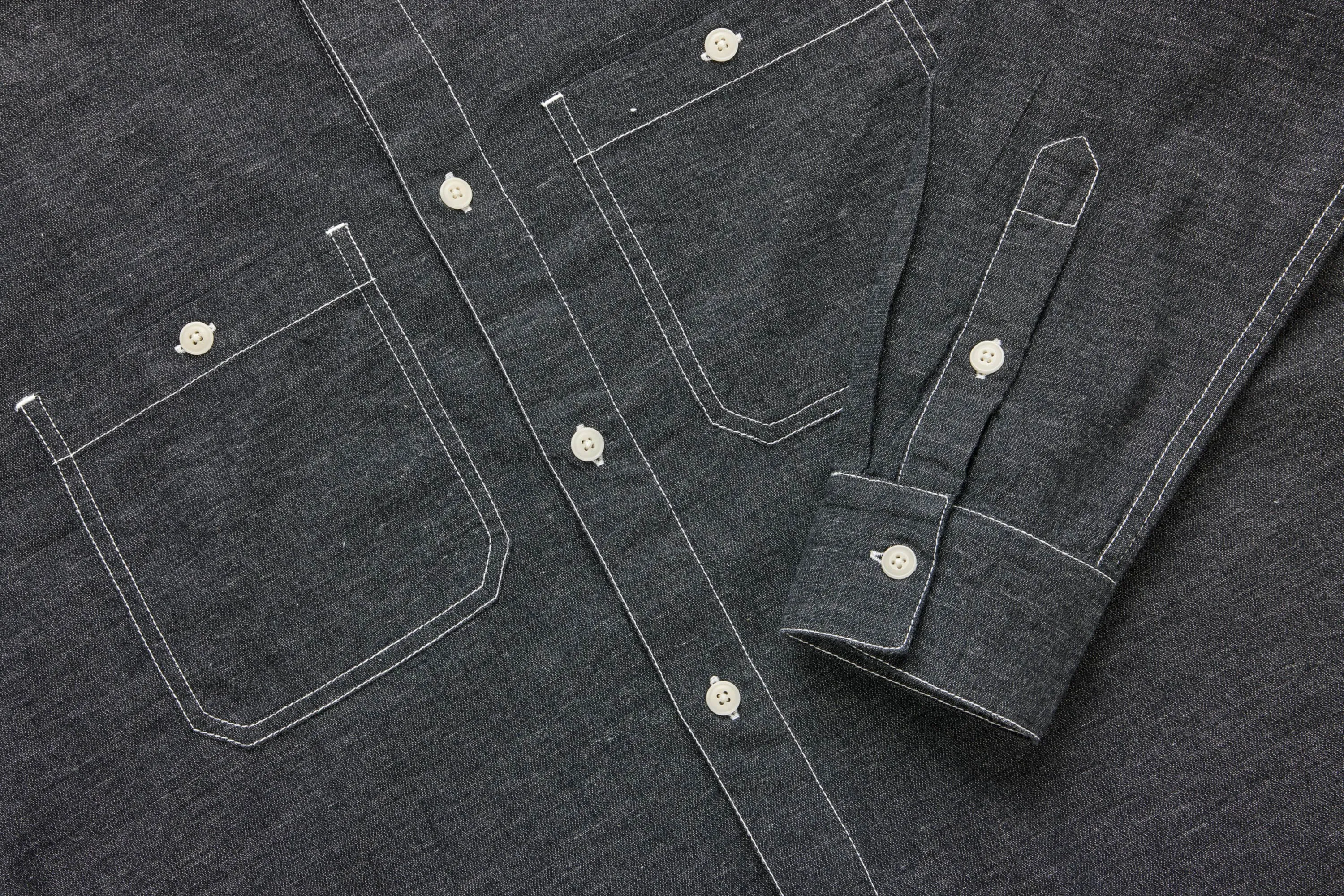Utility Shirt ~ Black Chambray sold by 3sixteen product image thumbnail 4