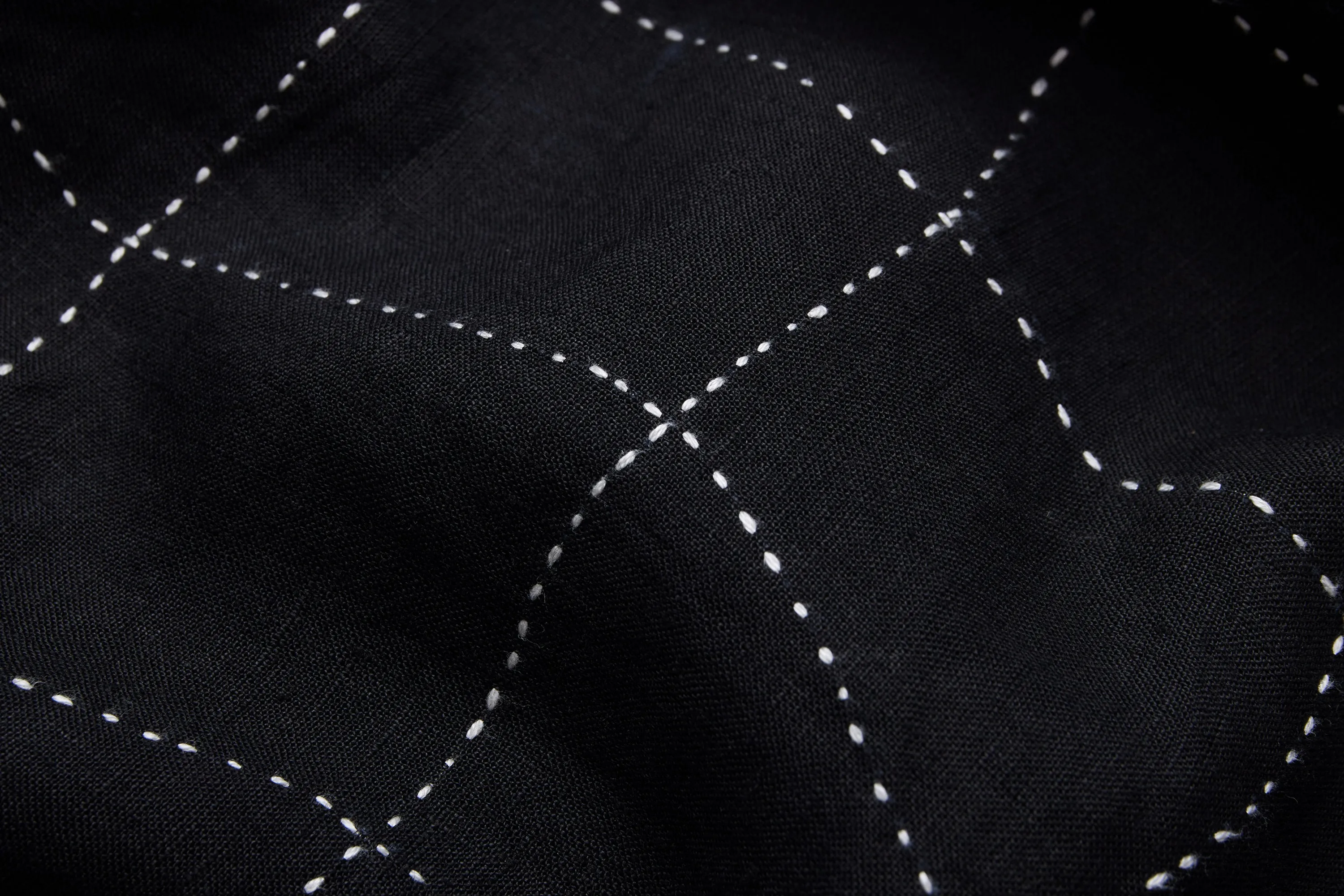 Loop Collar Shirt ~ Black Linen Drunk Chess sold by 3sixteen product image thumbnail 5