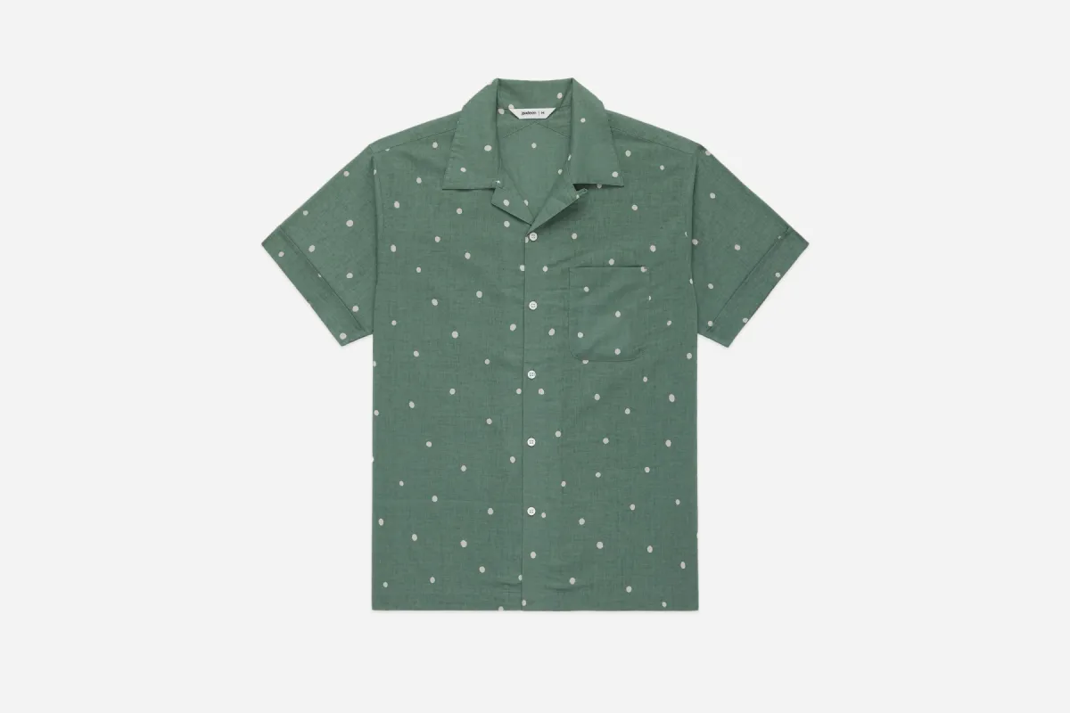 Vacation Shirt ~ Sage Polka Dot sold by 3sixteen