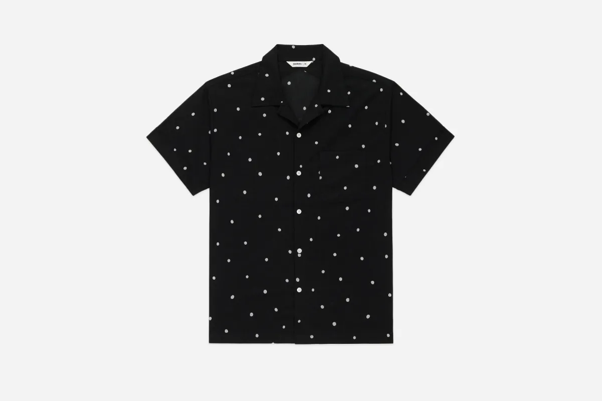 Vacation Shirt ~ Black Polka Dot sold by 3sixteen