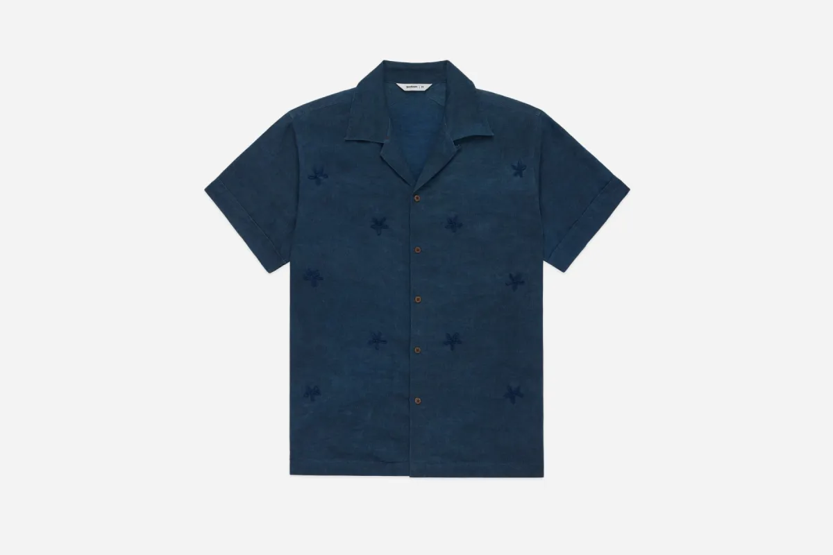 Vacation Shirt ~ Indigo/Iron Dye Hemp sold by 3sixteen