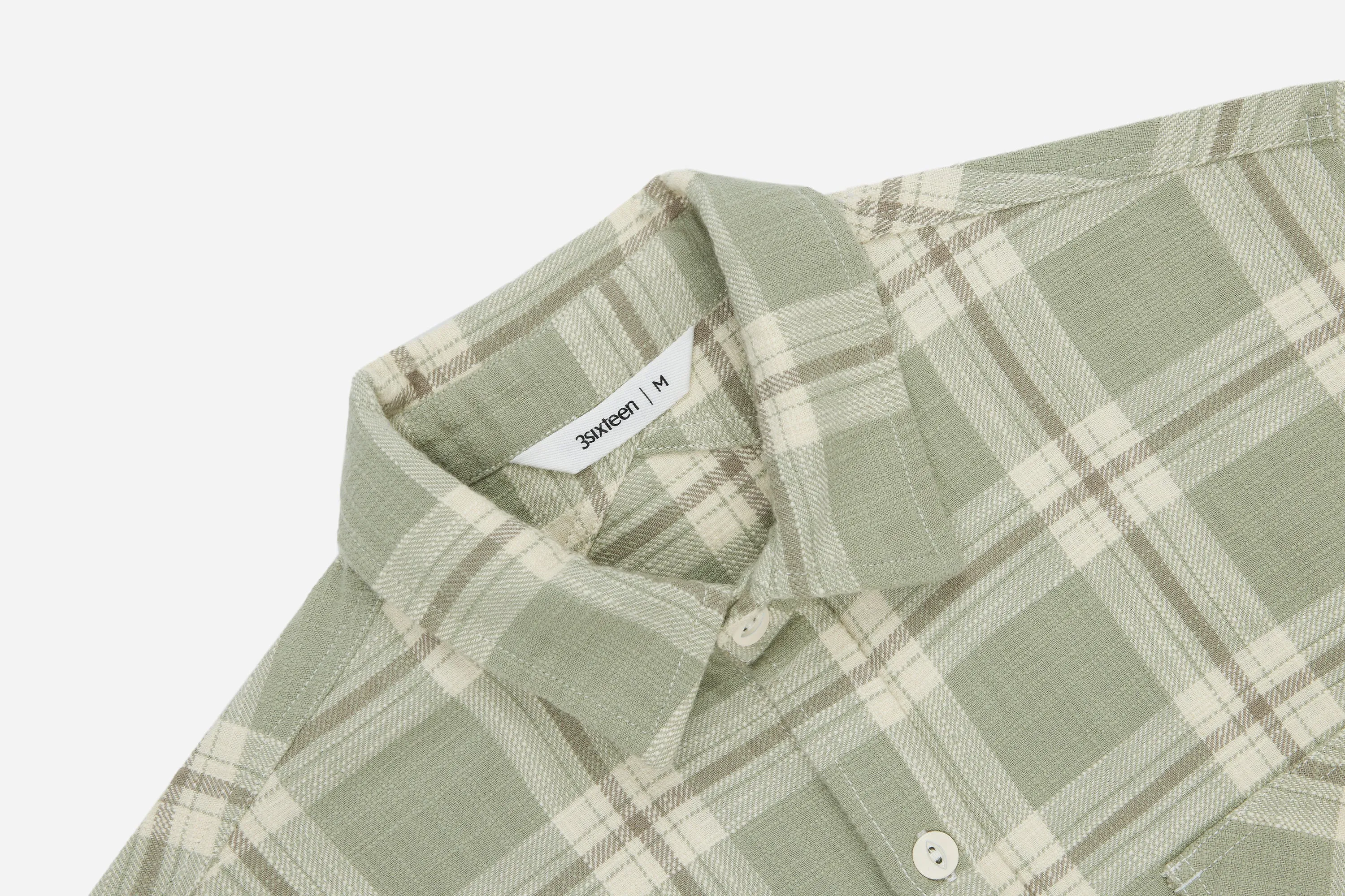 Crosscut Flannel ~ Seafoam Slub Check sold by 3sixteen product image thumbnail 3