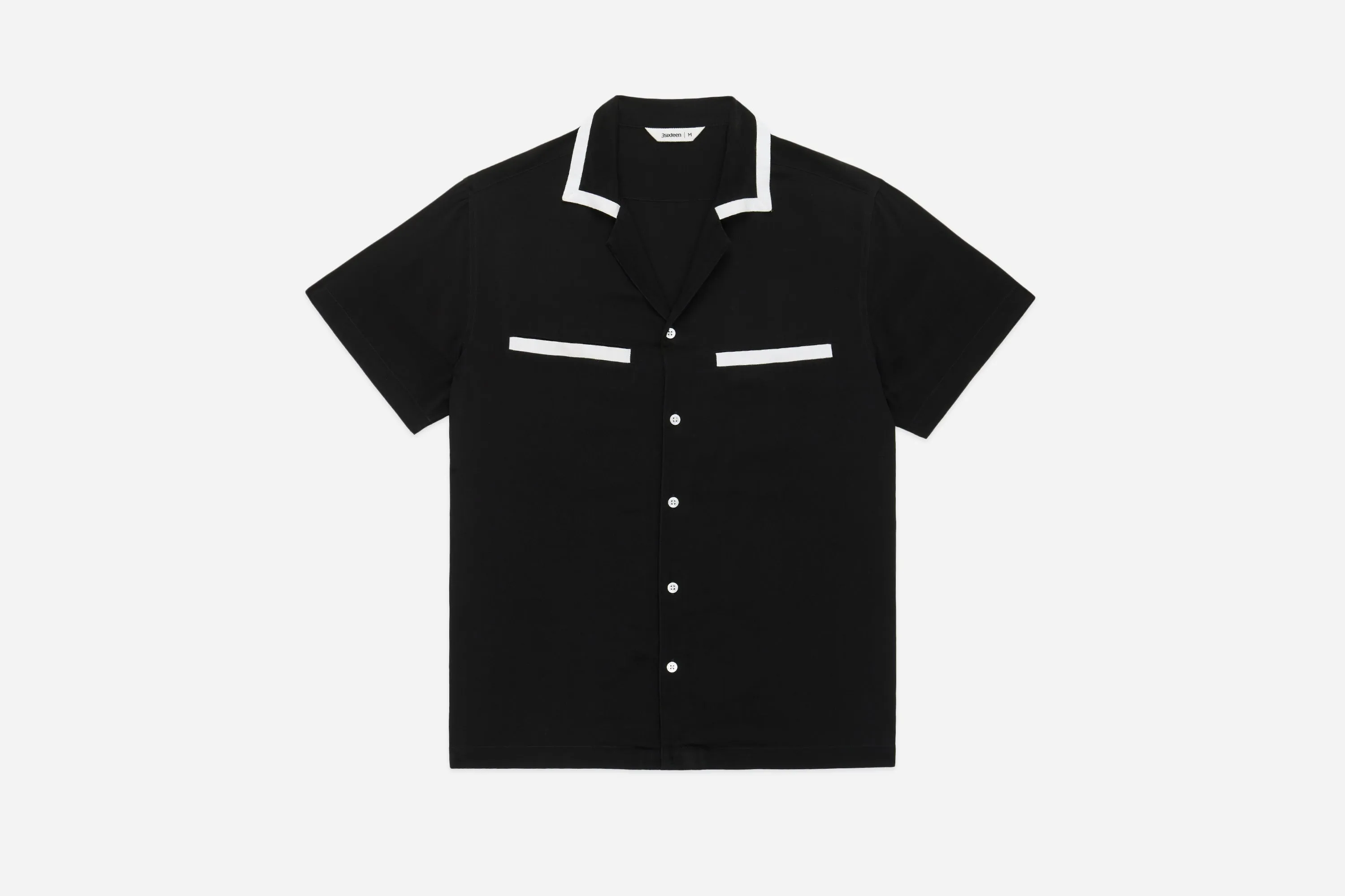 Bowling Shirt ~ Black Silk sold by 3sixteen