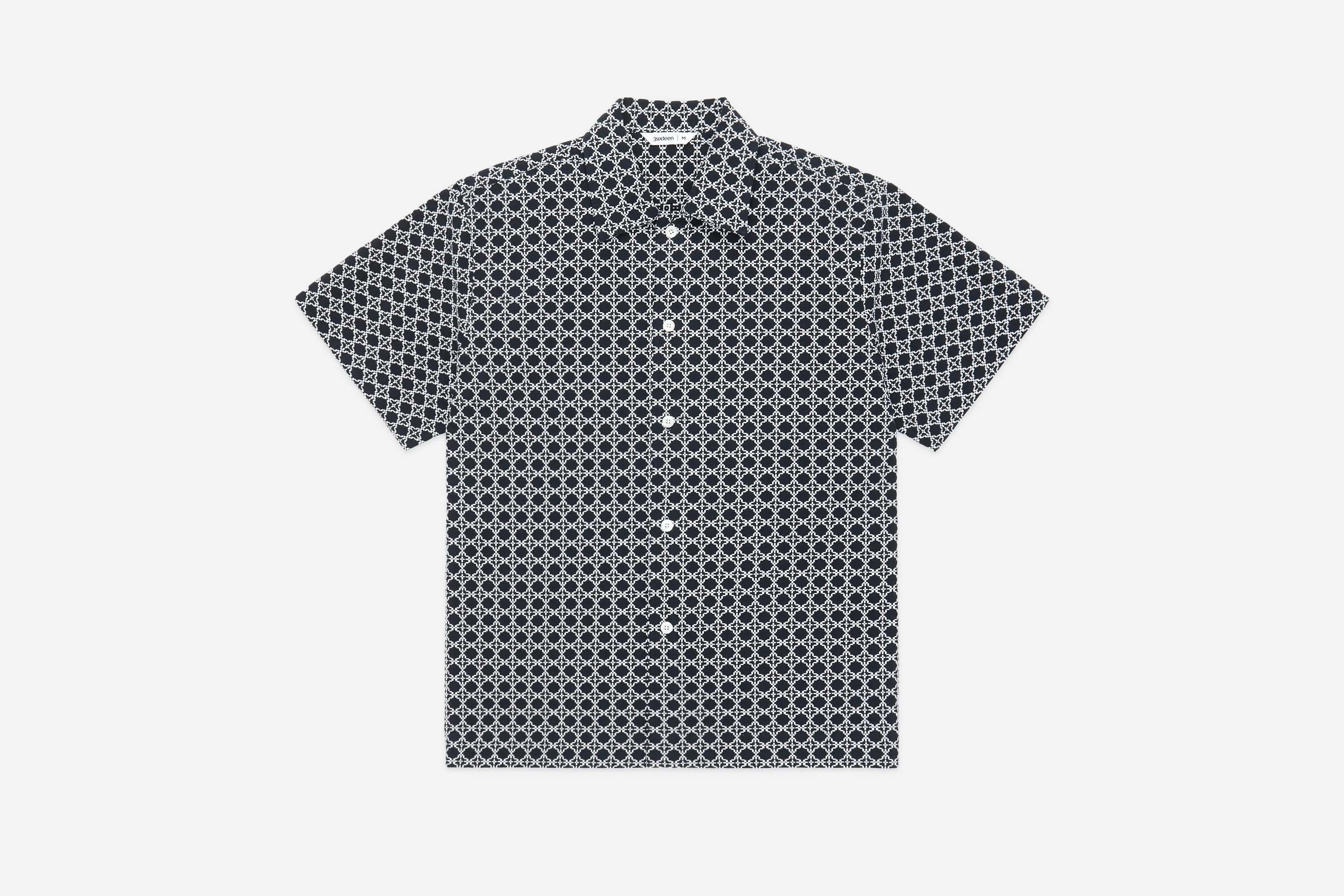 Resort Shirt ~ Black Rattan sold by 3sixteen