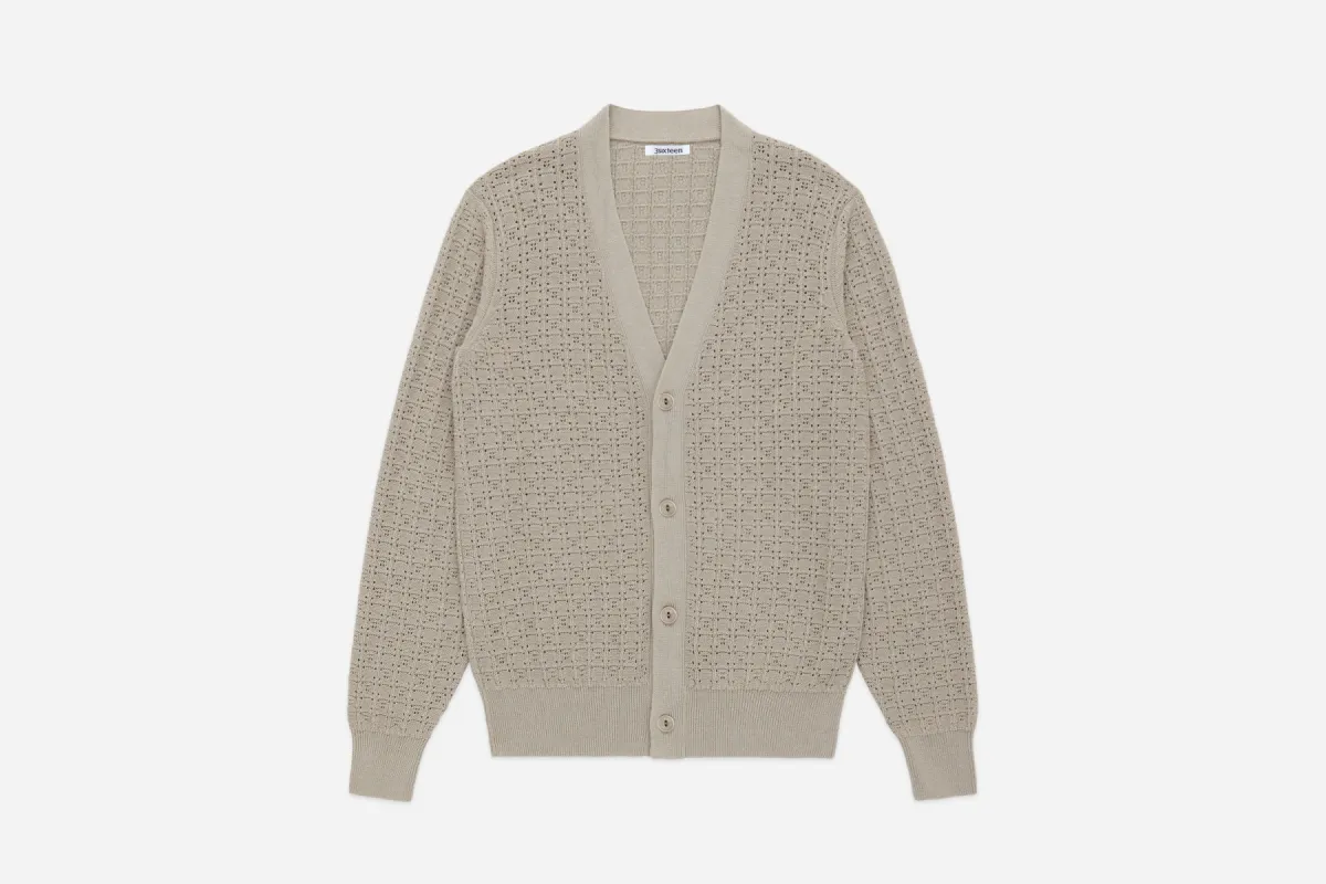 Classic Cardigan ~ Stone Domino sold by 3sixteen