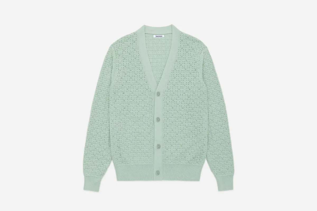 Classic Cardigan ~ Seafoam Domino sold by 3sixteen