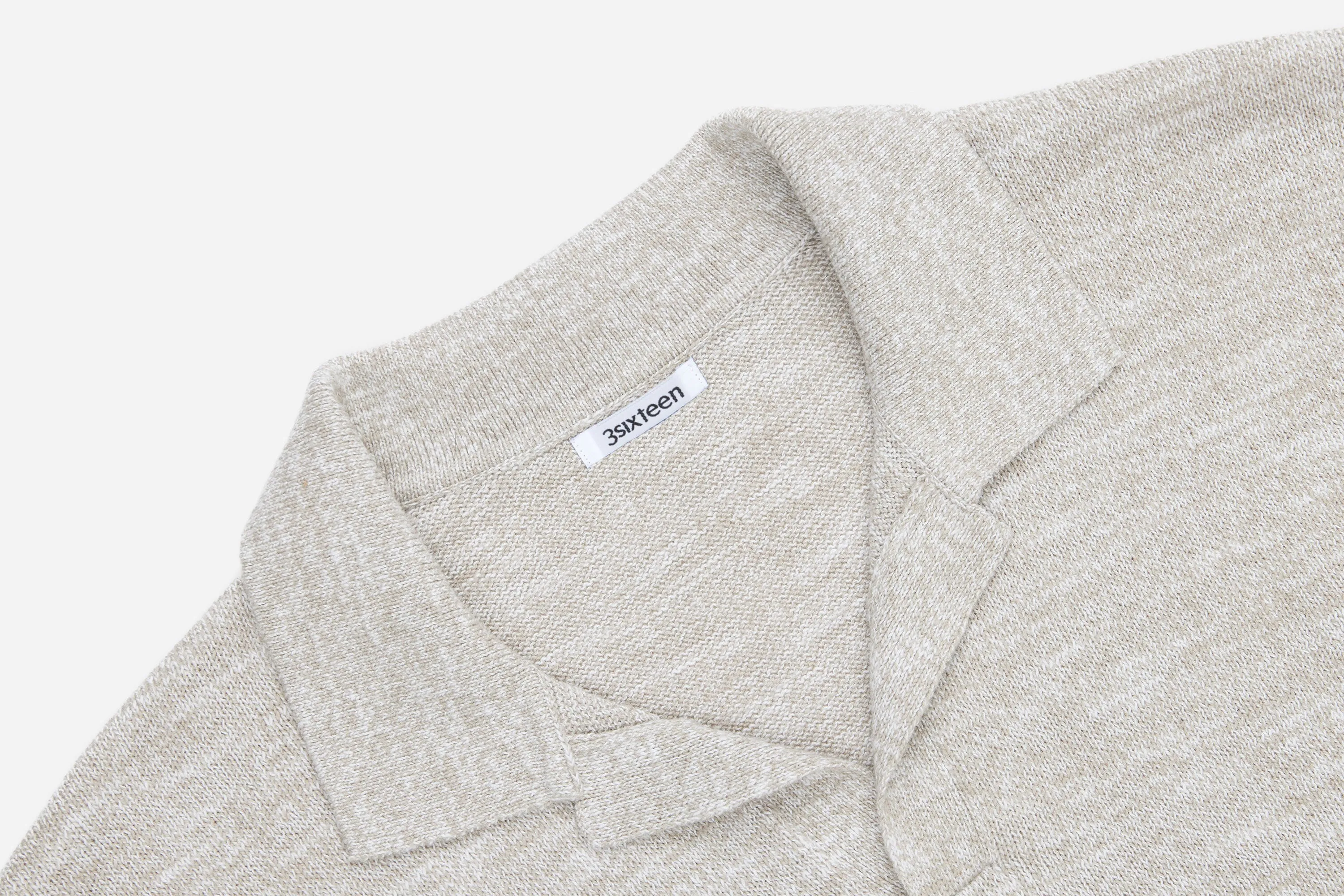 Knit Polo ~ Natural Marled Yarn sold by 3sixteen product image thumbnail 3