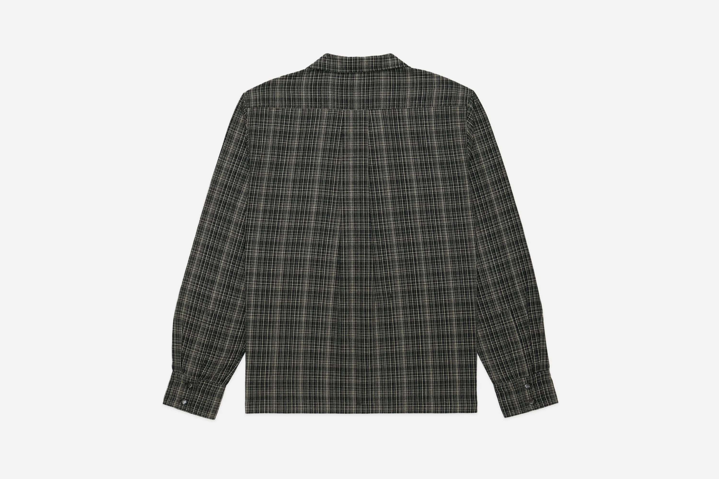 Open Collar Shirt ~ Black Micro Plaid sold by 3sixteen product image thumbnail 2