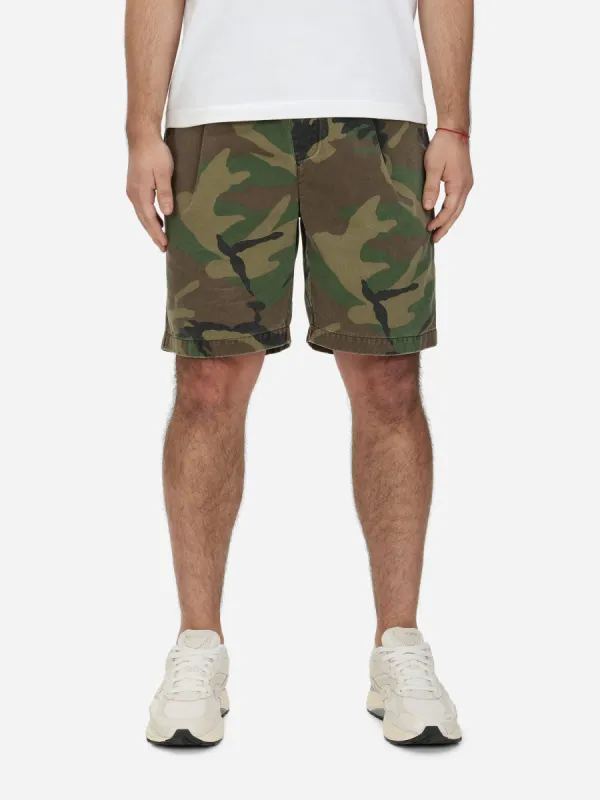 Drawstring Shorts ~ Camo Twill sold by 3sixteen