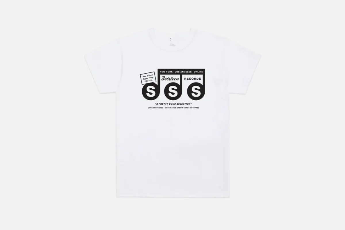 3sixteen Records Heavyweight T-Shirt ~ White sold by 3sixteen