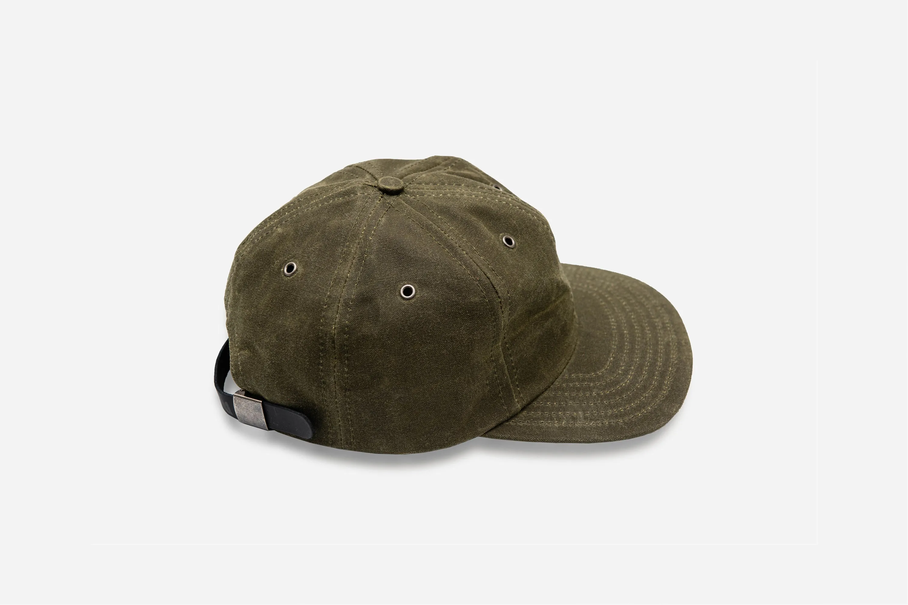Waxed Canvas Baseball Cap ~ Olive sold by 3sixteen product image thumbnail 2